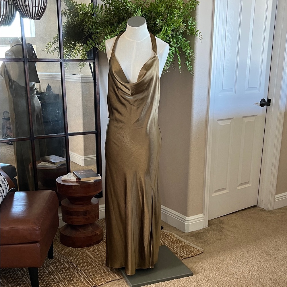 *BRAND NEW* Elegant Copper Halter Dress